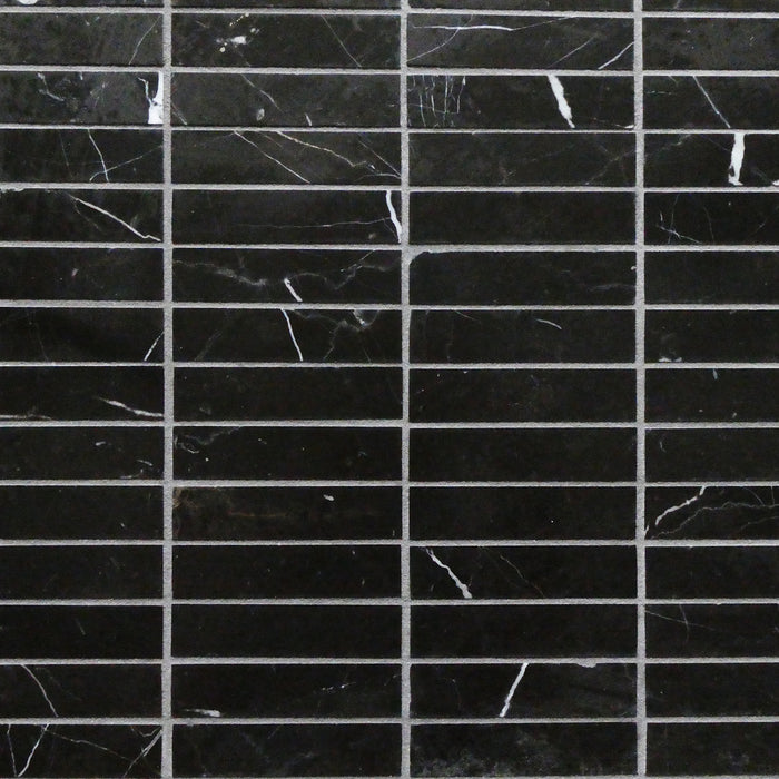 Nero Marquina Small Kitkat Nero Marquina Marble Mosaic