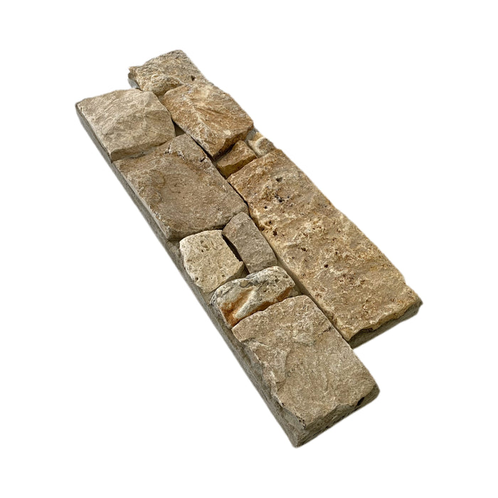 Cream Travertine Z-Panel Wall Cladding Corner