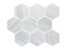 Load image into Gallery viewer, GREY MARBLE LOOK HEXAGON MOSAIC
