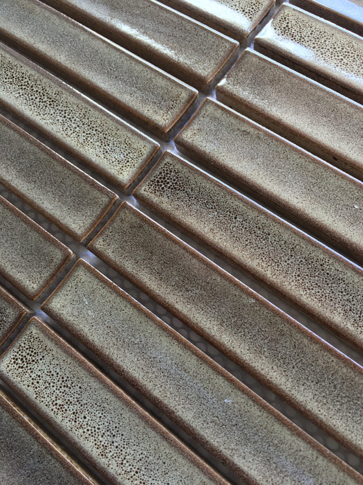 Raku Kitkat Dark Brown Porcelain Mosaic