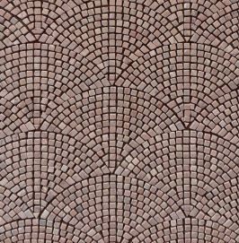 Rosso Crema Marble Mini Fan Mosaic