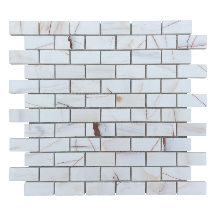 Rosette Dolomite Mini Brickbond Mosaic