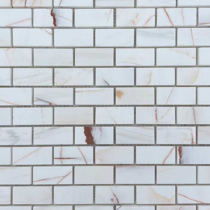 Rosette Dolomite Mini Brickbond Mosaic