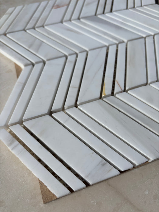 Rosette Dolomite Chevron Mosaic