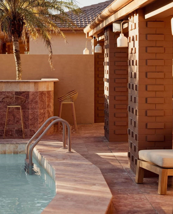 Rosso Travertine Square Edge Coping 610x406x30