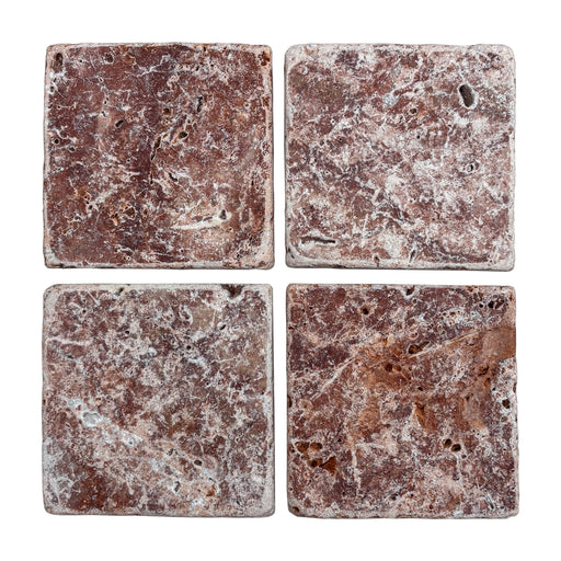 Rosso Travertine Tile 100x100x10 Tumbled
