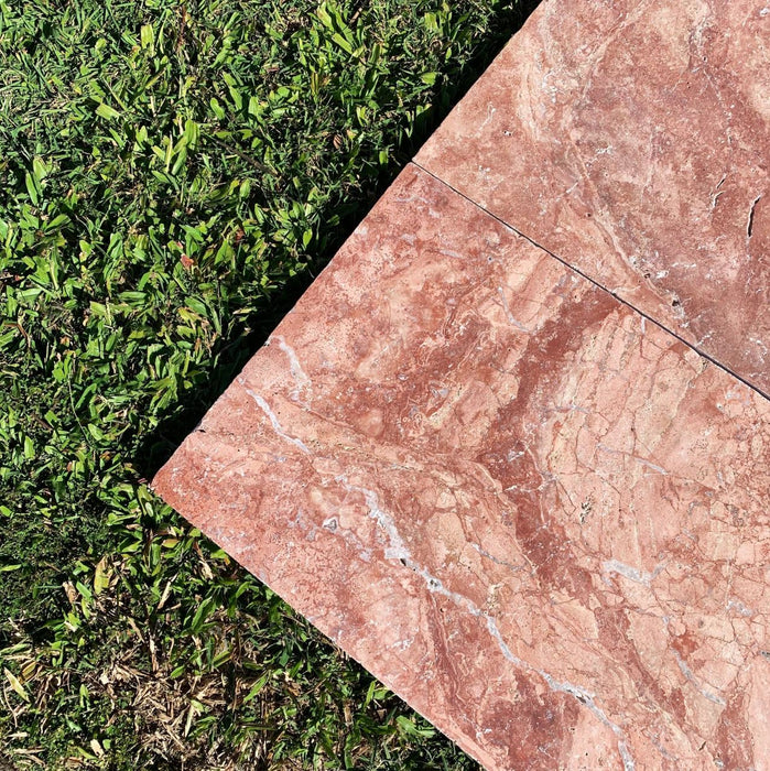 Rosso Travertine Square Edge Coping 610x406x30