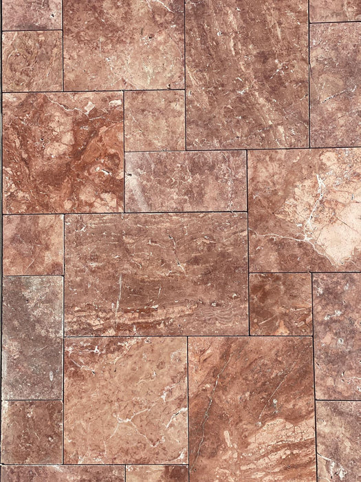 Rosso Travertine Paver French Pattern