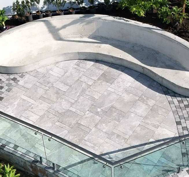Tundra Grey Marble Paver Linear Pattern