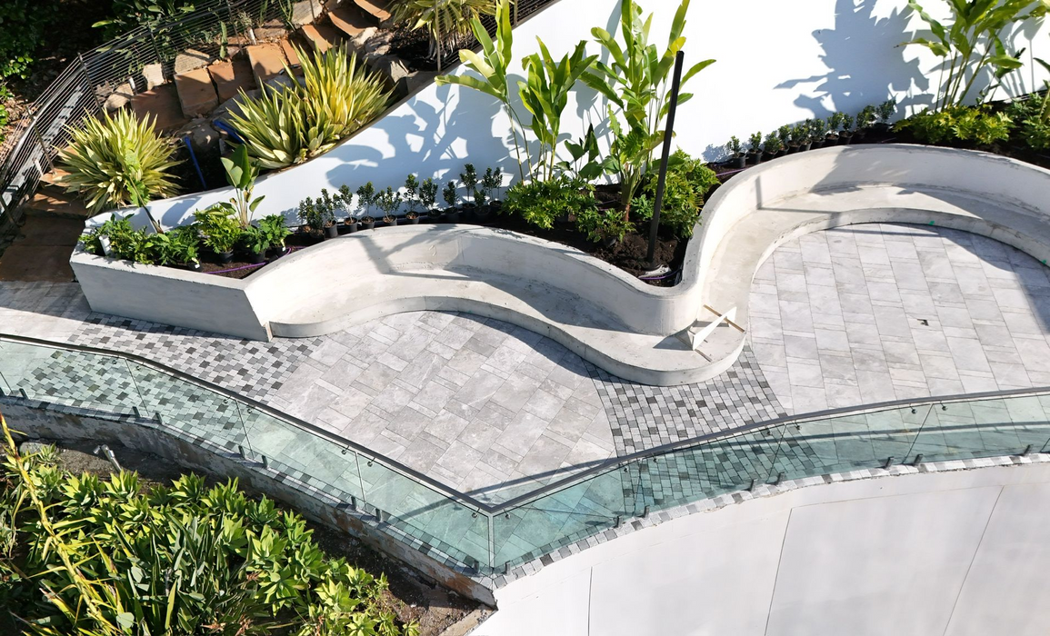 Tundra Grey Marble Paver Linear Pattern