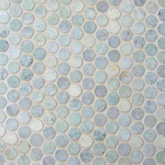 Penny Round Ming Green Marble Mosaic