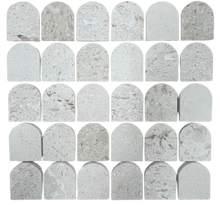 Load image into Gallery viewer, WHITE FOSSIL LIMESTONE ARCH MOSAIC
