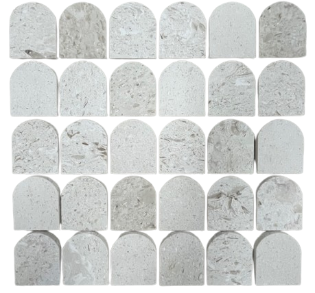WHITE FOSSIL LIMESTONE ARCH MOSAIC