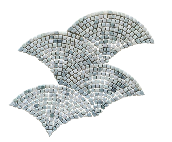 Mini Fan Ming Green Marble Mosaic