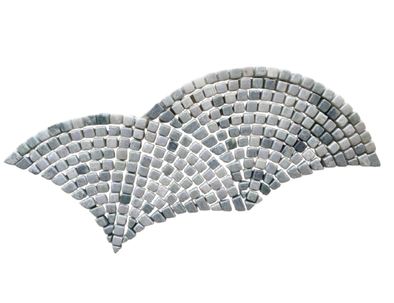 Mini Fan Ming Green Marble Mosaic