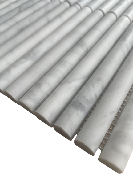 Carrara Marble Mini Flute Mosaic