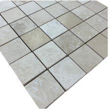 Load image into Gallery viewer, CLASSIC TRAVERTINE LARGE SQUARE HONED AND FILLED MOSAIC
