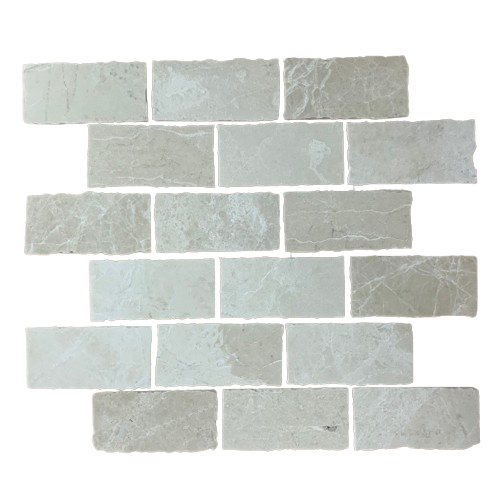 SNOW WHITE DARK BRICKBOND MARBLE MOSAIC