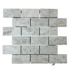 Load image into Gallery viewer, SILVER SHADOW LIMESTONE BRICKBOND MOSAIC HONED
