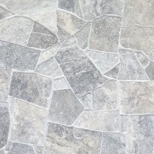 Silver Travertine Crazy Pave