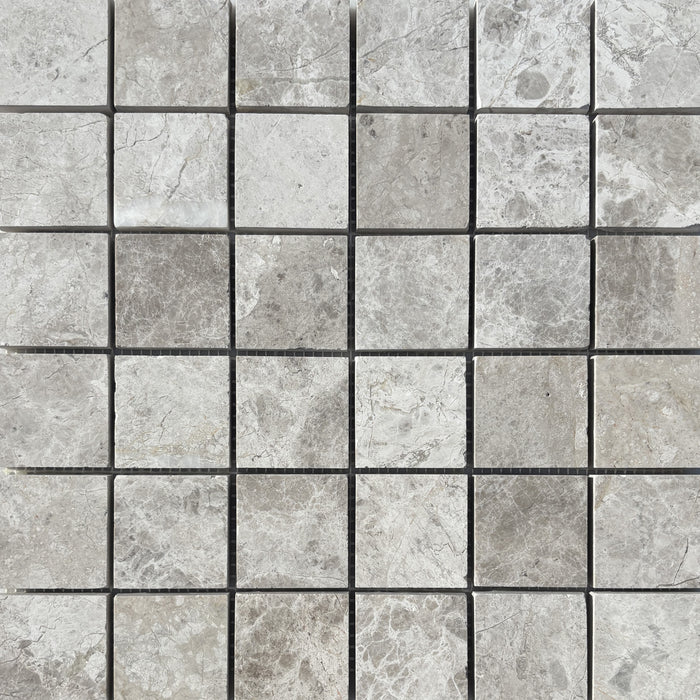 Large Square Silver Shadow Limestone Mosaic