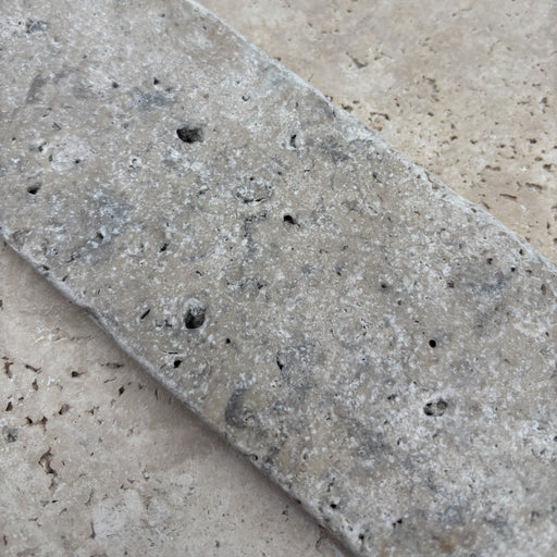 Silver Travertine Subway Tile 75x203x10