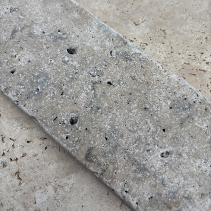 Silver Travertine Subway Tile 75x203x10