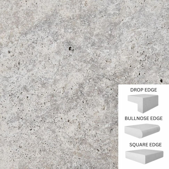 Silver Travertine Drop Face Coping