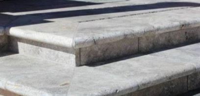 Silver Travertine Bullnose Coping 406x406x30