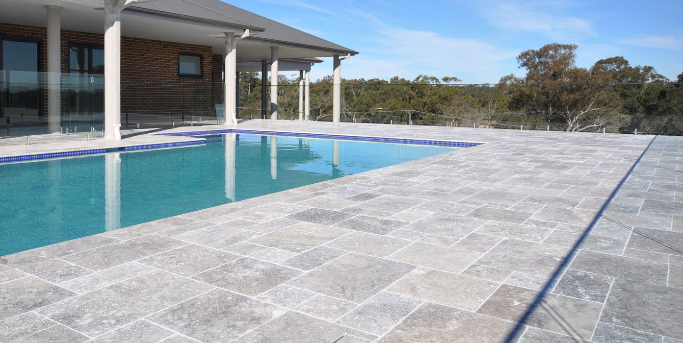 Silver Travertine Paver 203x203x30