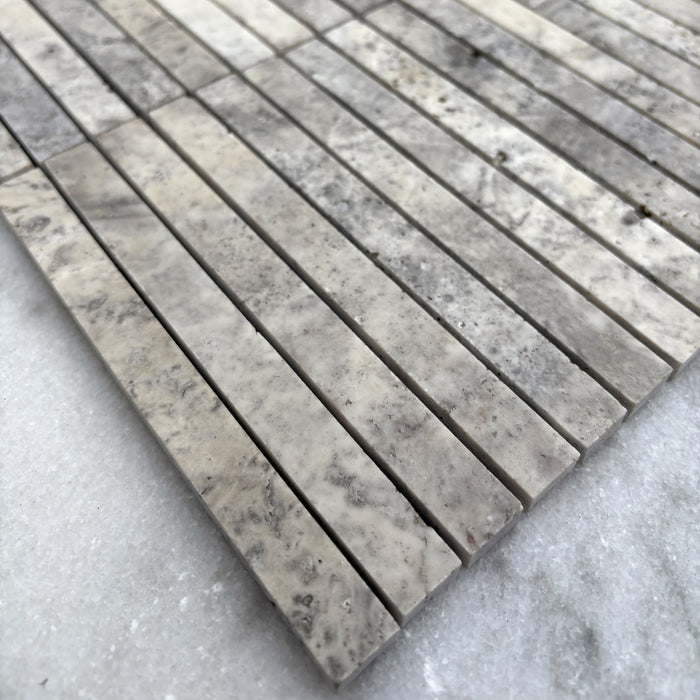 Silver Travertine Large Kitkat Mosaic