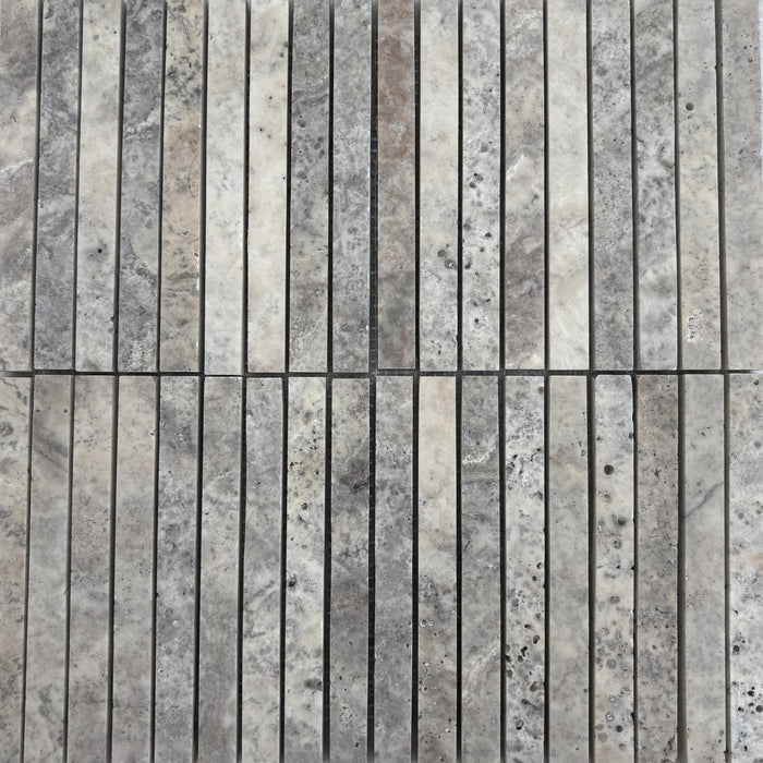 Silver Travertine Large Kitkat Mosaic