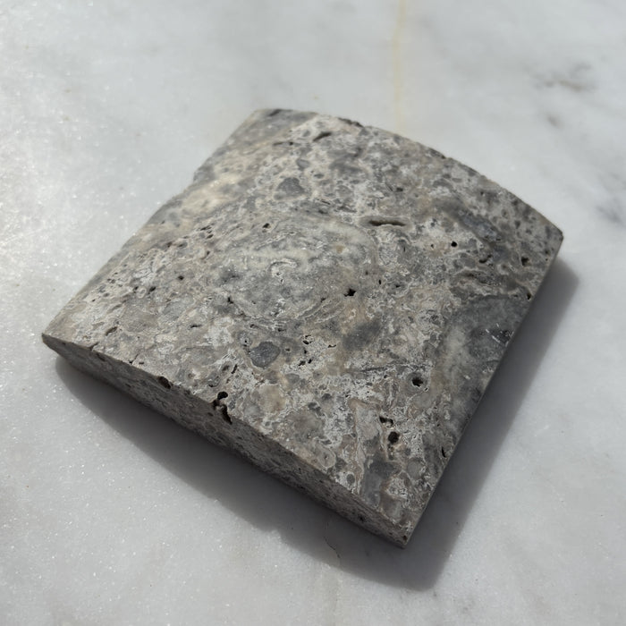 Silver Travertine Wide Convex Flute