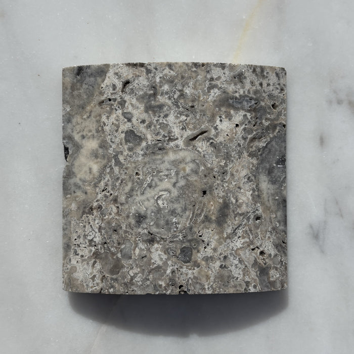 Silver Travertine Wide Convex Flute