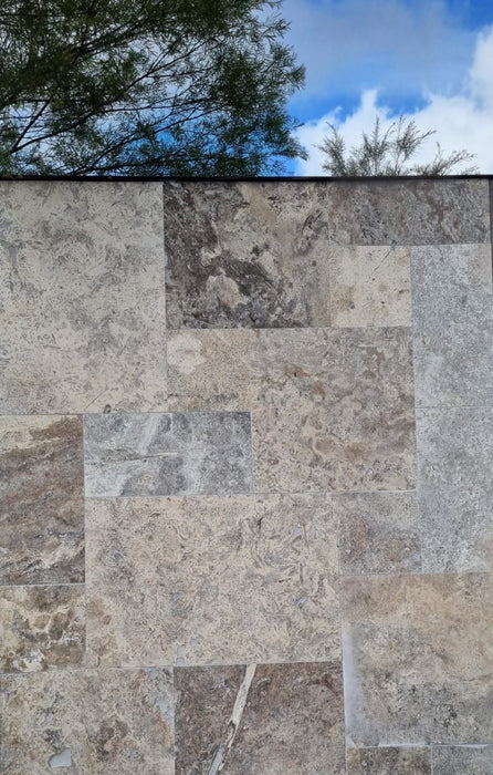 Silver Heritage Travertine Tile French Pattern