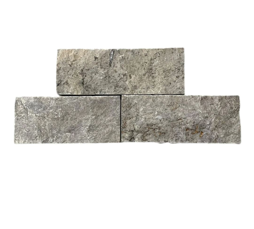 Silver Travertine Splitfaced Random Length Wall Cladding | Graystone ...