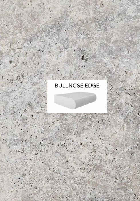 Silver Travertine Bullnose Coping 406x406x30