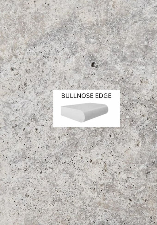 Silver Travertine Bullnose Coping 406x406x30