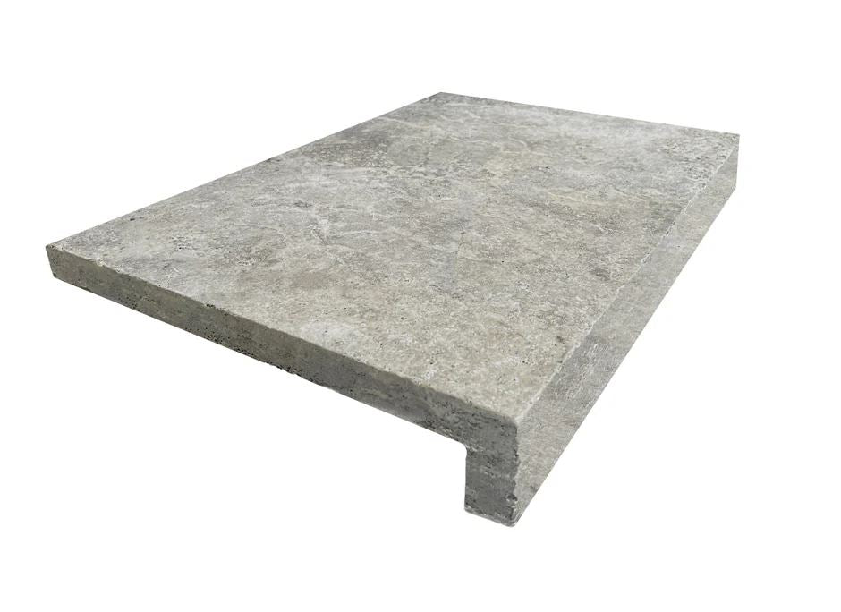 Silver Travertine Square Edge Coping 610x406x30