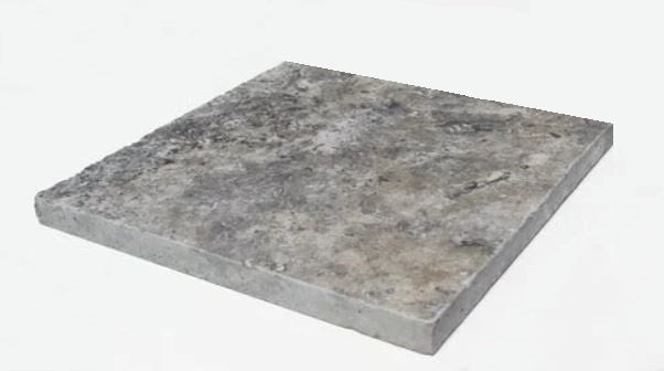 Silver Travertine Square Edge Coping 406x406x30