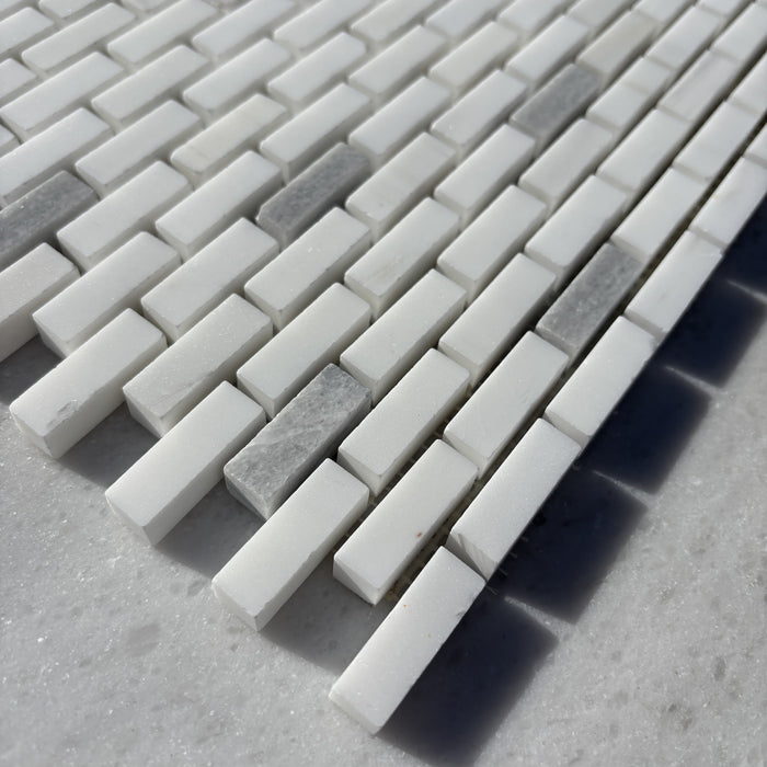 Smokey Dolomite & Solto Marble Mini Brickbond Mosaic