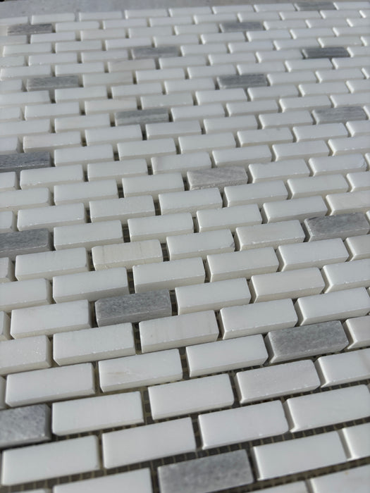 Smokey Dolomite & Solto Marble Mini Brickbond Mosaic