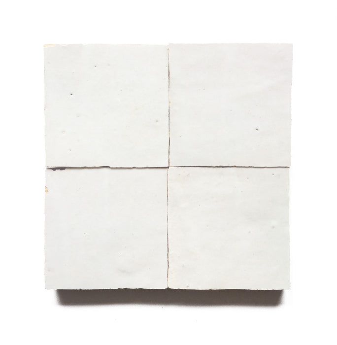 Zellige Moroccan Square Snow Terracotta Tile