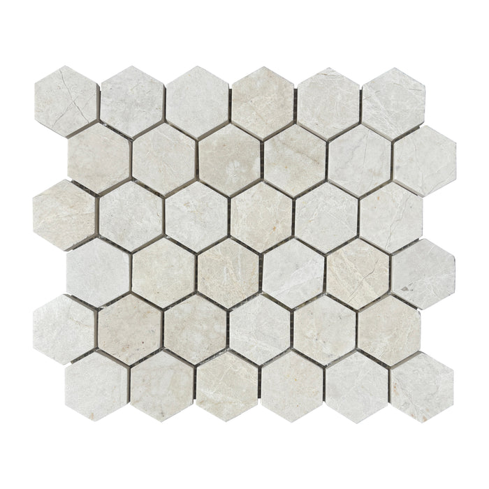 Snow White Marble Hexagon Mosaic