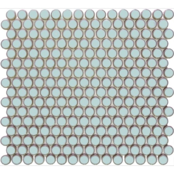 BLUE GLOSS PENNY ROUND MOSAIC