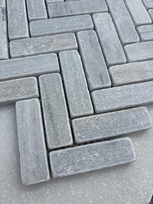 Solto Marble Herringbone Mosaic Tumbled
