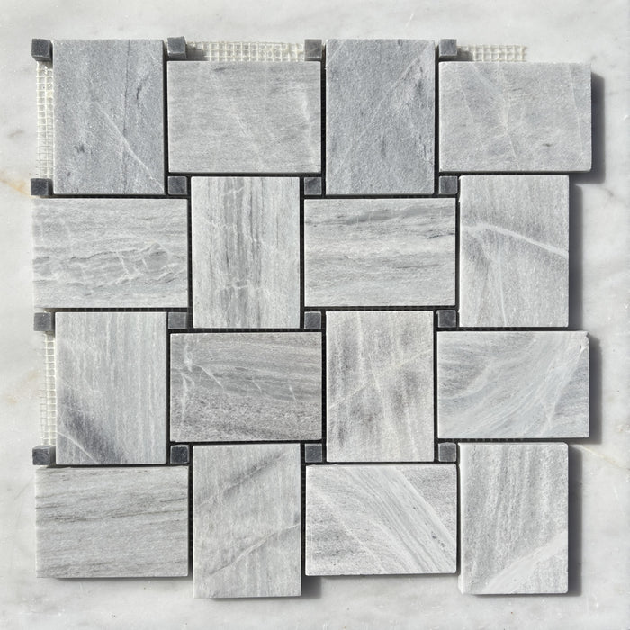 Solto Large Basketweave with King Blue Marble Mosaic