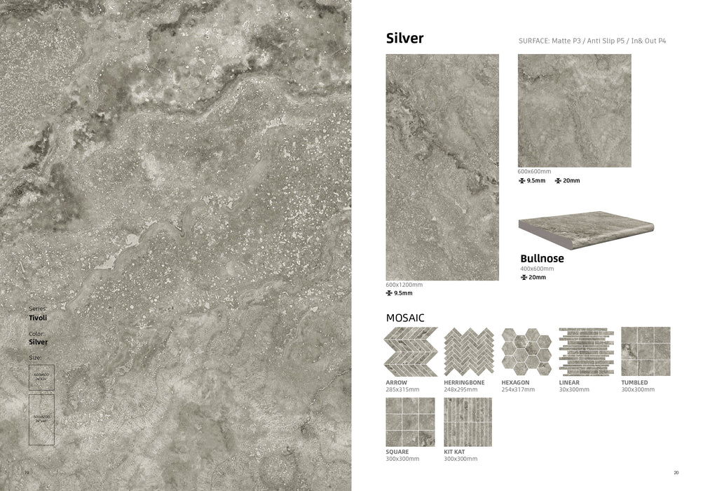 Heritage Silver Porcelain Tile