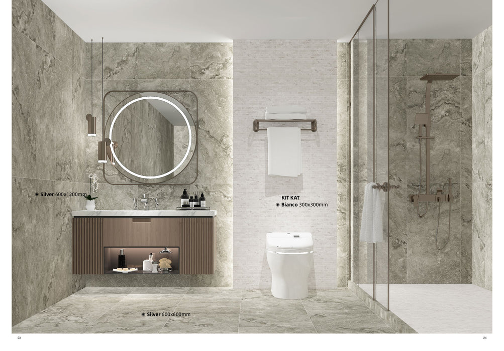 Heritage Silver Porcelain Tile