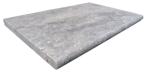 Silver Travertine Bullnose Coping 610x406x30